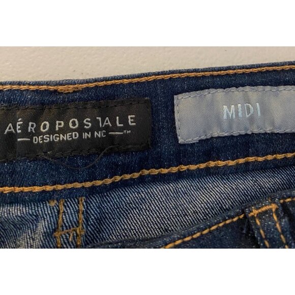 NWT Aeropostale Short Seriously Stretchy Denim Medium Wash Mid Rise Size 6 - Picture 6 of 10
